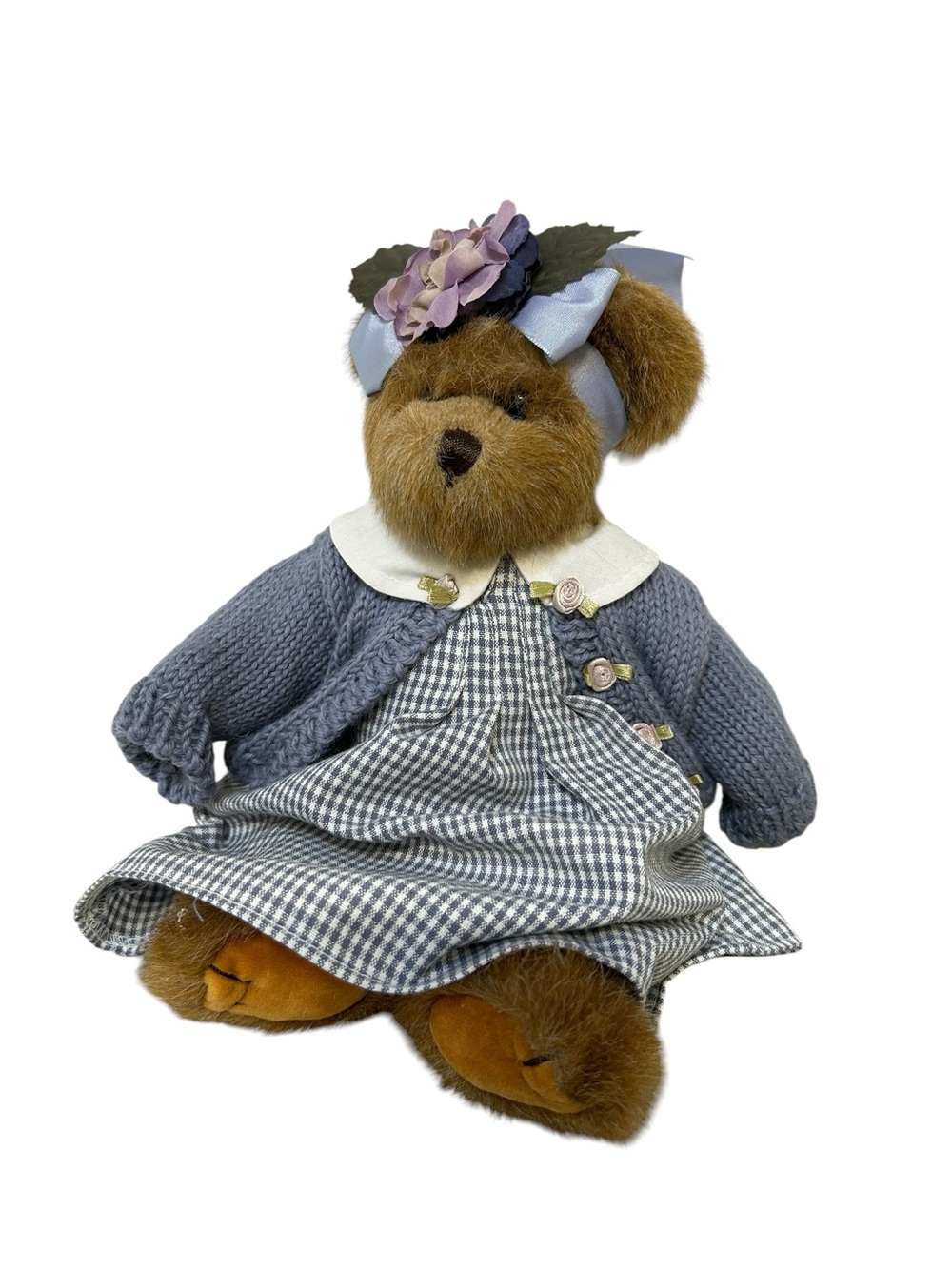 Vintage Bearington Collection Christy Teddy Bear 2003 Plush Gingham Dress